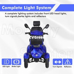 800W 4 Wheels All-Terrain Heavy Duty Senior Mobility Scooter 500lbs 31Miles