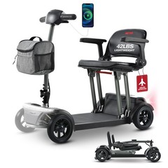 Folding Electric Mobility Scooter for Adults 4 Wheel Travel Scooter with Seat