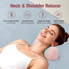 Small Neck Stretcher Pillow for Pain Relief, Soft Cervical Traction Device Neck