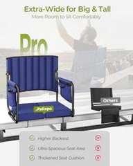 Stadium Seats with Back Support 550LB9″ Higher Back Bleacher Seat for Adults 1