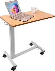 Heavy Duty Height Adjustable Overbed Bedside Table Movable with Wheels for Hospi