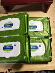 4 Pack FitRigth Aloe Quilted Cleansing Cloth Adult Wipe 4x48pcs