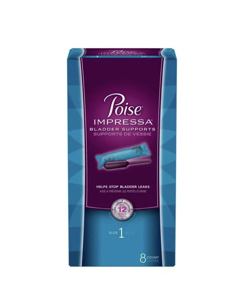 Poise Impressa Women’s Bladder Supports, Size 1, 8 Count