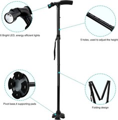 New Folding Walking Cane with LED Light Adjustable Walking Stick