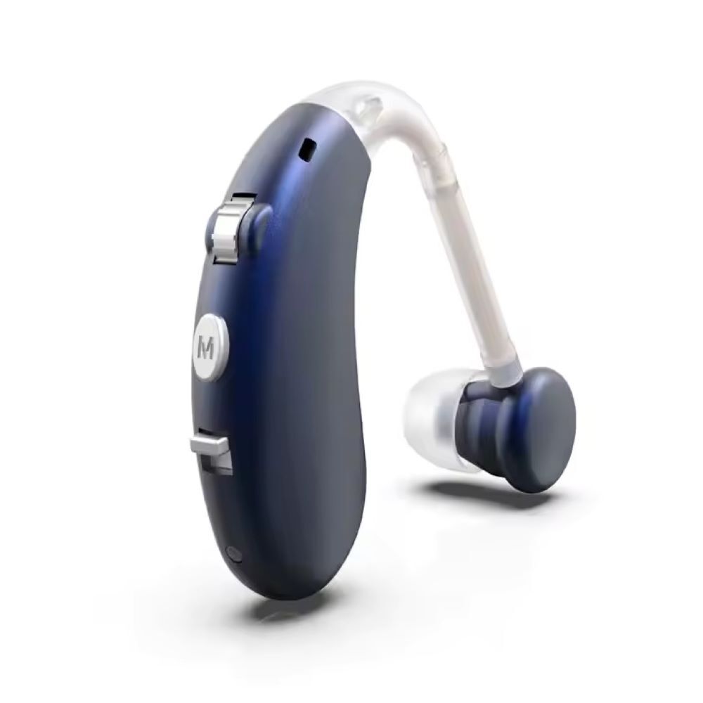 Hearing Aid OTC Digital Elderly Deaf Amplifier BTE Behind Ear, 1 Unit (Blue)