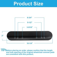 Wheelchair Armrest Pads Replacement Arm Support Cushion Black Pair Universal Fit
