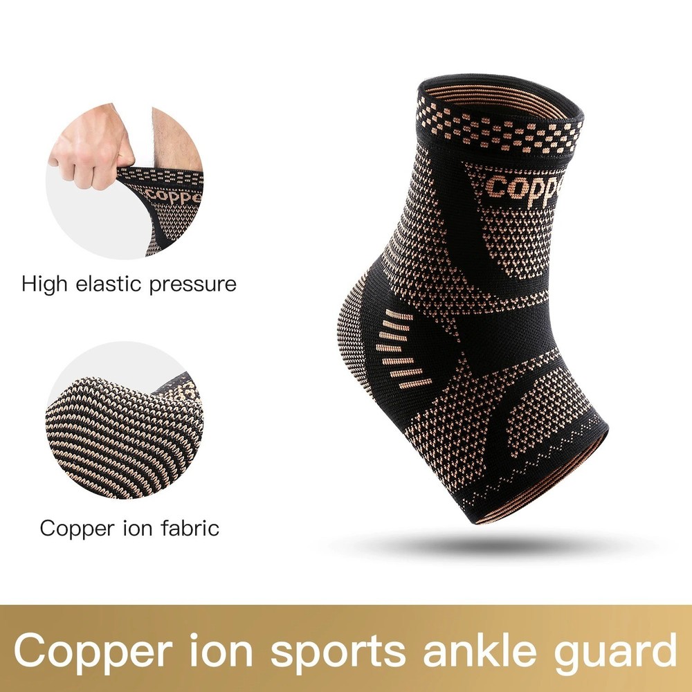 Copper Ankle Brace Silver Support Compression Sleeve Socks Foot Fasciitis Pain