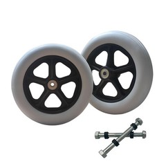 2 PCS 8 x 1.5 Inch Solid Wheels for Rollator Walker Folding Hand Truck Access…