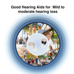 JINGHAO Pair Hearing Aids Rechargable In Ear Hearing Amplifier 16H Working Time