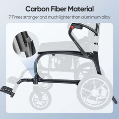 25.8lb Lightweight Carbon Fiber Electric Wheelchairs For Airline 20in Seat NEW