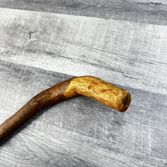 Natural Hardwood Walking Stick Cane Rustic Handcrafted Hiking Staff 35 Inch Bark
