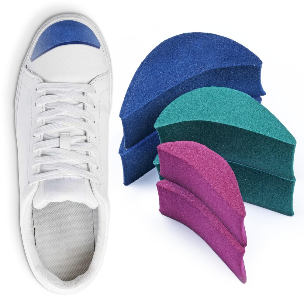 Shoolex 3 Sizes in One Pack Shoe 6 Count (Pack of 1), Blue, Green, Purple