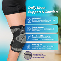 2× Knee Sleeve Compression Brace Support Sport Joint Pain Arthritis Relief Strap