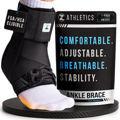 Ankle Brace Lace Up Adjustable Support With Side Stabilizers Sports Sprain