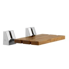 Uimoso Wall-Mounted Foldable Teak Shower Bench with 330LBS Capacity