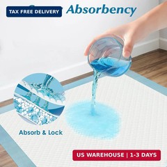 Wowflash Super Absorbency Disposable Leakproof Underpads with Quick Drying for B