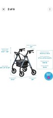 NOVA Star HVY Duty Bariatric Rollator Walker w/Wide Padded Seat – OPEN BOX BLUE