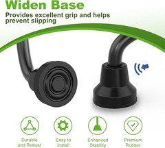 Quad Cane Tips Set of 8 Heavy Duty 5/8in Replacement Rubber Feet Black Durable