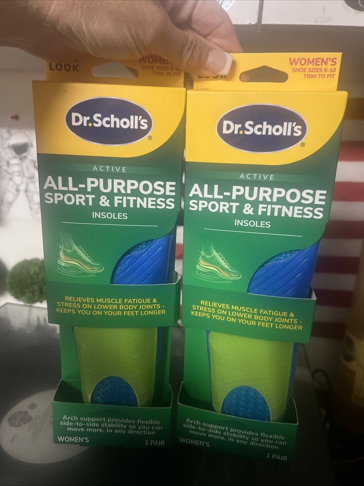 2 Pair Dr. Scholl’s Sport Massaging Gel Advanced Insoles for Women Sizes 6-10