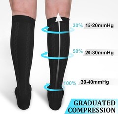 30-40mmHg Medical Graduated Compression Socks for Women&Men Circulation-Compr…