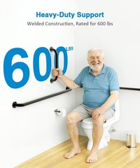Jubomt Grab Bar Bundle For Ada Compliance Matte Black Stainless Steel 1.5