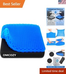 Breathable Cooling Gel Seat Cushion – Alleviates Pressure Points, 18.9×17.7 in