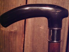 walking stick BLACK WATER BUFFALO handle for smaller sized hands MADE IN THE USA