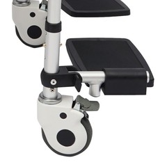 Foldable Shower Chair w/Wheels, Aluminum Alloy Height Adjustable Shower Chair