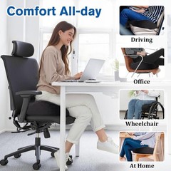 Tailbone Pain Relief Cushion with Removable Cover – Ergonomic Gel Comfort, Black
