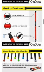 Slim WaTE Bar 3lb Red, Total Body Workout Weighted Exercise Bar for Strength NWT