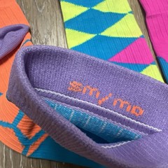 Lot Of 2 PRO COMPRESSION Socks Marathon Running Pink Blue Orange S / M