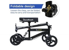Blessreach Steerable Knee Scooter Foot Injury Walker Medical Foldable Adult