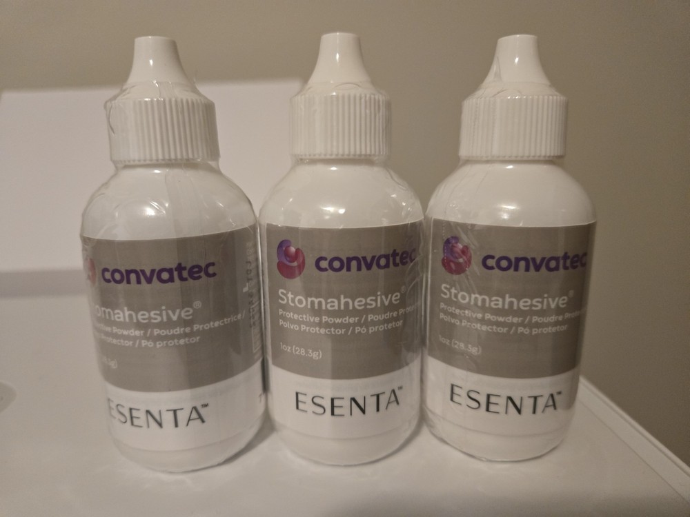 Lot of 3 ConvaTec ESENTA Stomahesive Protective Powder 1oz Bottles Ostomy