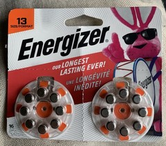 NEW Energizer Size 13 HearingAid Batteries, Free Ship,16 Zinc Batteries 0Mercury