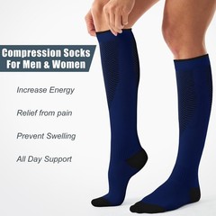 3 Pairs Compression Socks Stockings Womens Mens Knee High Medical 20-30 mmHG