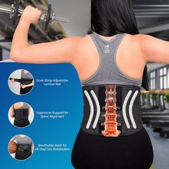 Lower Back Support Brace Adjustable Work Lumbar Belt for Pain Relief Men Women