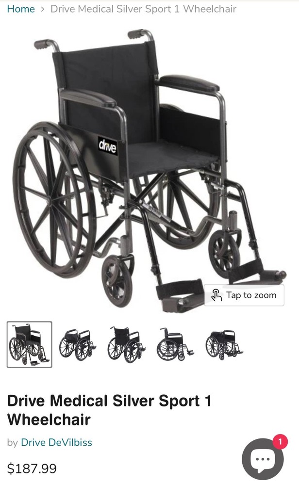 Drive Medical SSP118FA-SF Sport Wheelchair