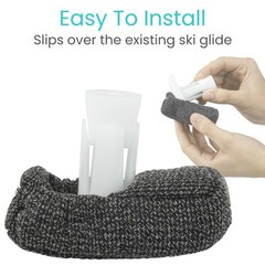 4 Pcs Heavy Duty Walker Ski Glide Covers Replacement for Indoor Outdoor