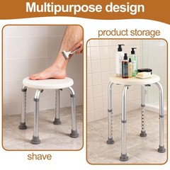 Shower Chair Bath Seat Stool Bathroom Elderly Aids Adjustable Height 300lb