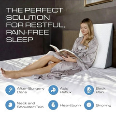 Kolbs Bed Wedge Pillow Memory Foam Medical Grade Core 24″ x 24″ x 7.5″