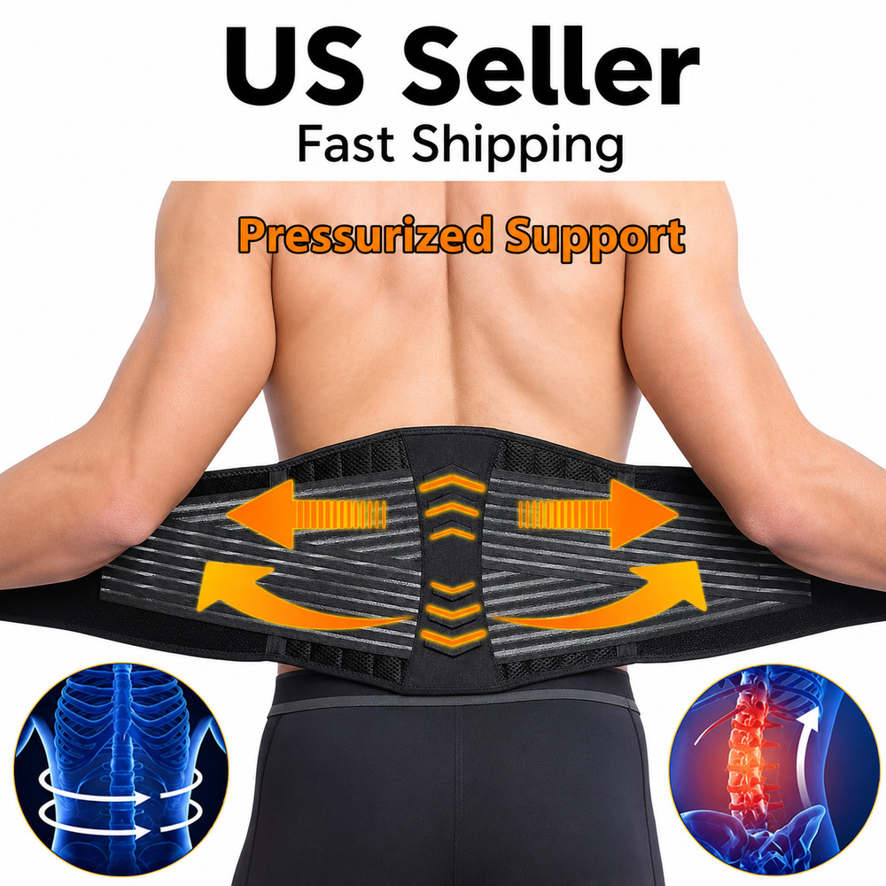 Lower Back Support Brace Lumbar Waist Belt Double Pull Breathable Belt Men Women