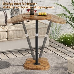 Asgolion Round Small Side Table Adjustable-Height Drink Table Pedestal Martini