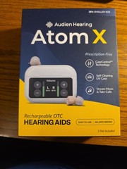 Audien Hearing ATOM X Rechargeable OTC Hearing Aids-BRAND NEW