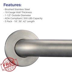 stardrix Brushed Stainless Grab Bar 18 36 42