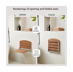 17.5″ Folding Shower Seat Wall Mounted,Foldable Shower Bench,Fold Down Shower…