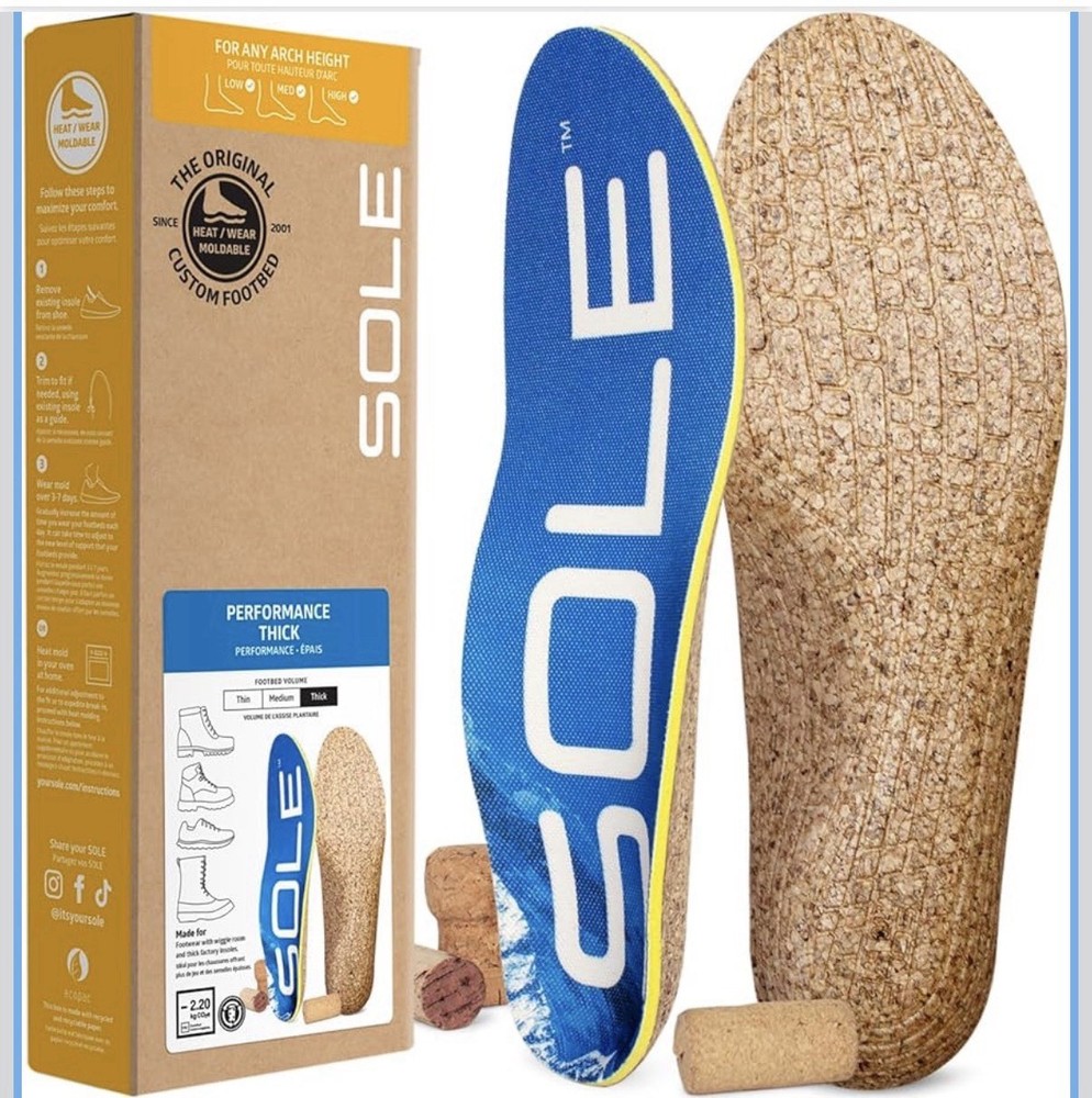 SOLE Performance Thick Insoles Custom Moldable Orthotic Arch Plantar Fasciitis