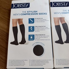 4- Jobst Men Compression Socks 15-20 mmHg Knee High CT X-Large Black Brand New