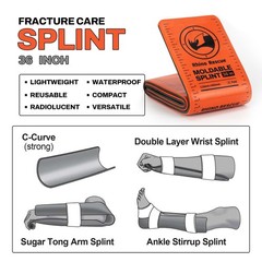 36in Moldable First Aid Splint Aluminum Foam 4.3in Waterproof Reusable Compact