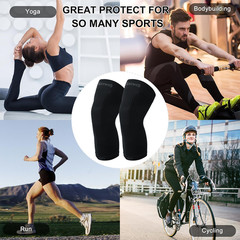 2x Knee Sleeves Copper Silver Compression Brace Support Sport Joint Injury Gel