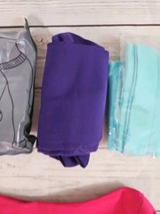 Sport Landing Plus Sz 4XL Three Pair Compression Socks Pink Purple Blue Open Bag
